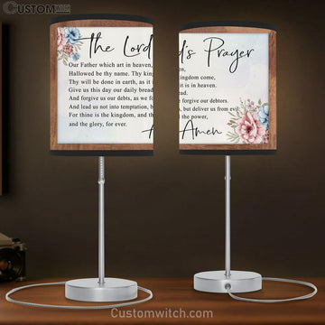 The Lord&#39;s Prayer Kjv Lamp Gift Table Lamp - Christian Lamp Gift Decor - Scripture Table Lamp Prints