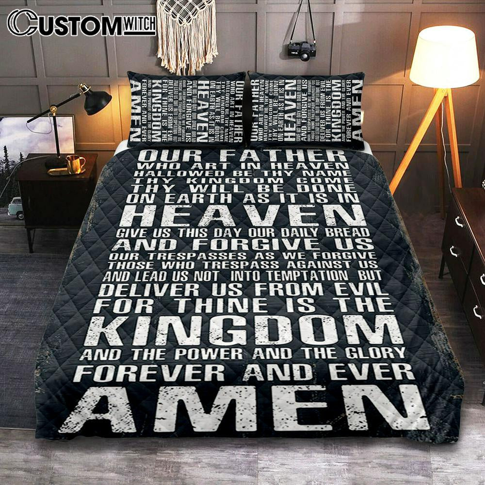 The Lords Prayer Bedroom - Our Father Who Art In Heaven - Christian Quilt Bedding Set Bedroom Decor