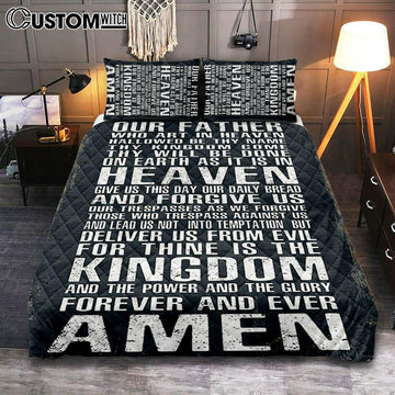 The Lords Prayer Bedroom - Our Father Who Art In Heaven - Christian Quilt Bedding Set Bedroom Decor