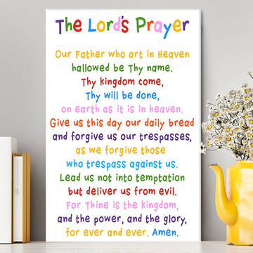 The Lords Prayer Canvas Wall Art - Christian Canvas Wall Art Decor