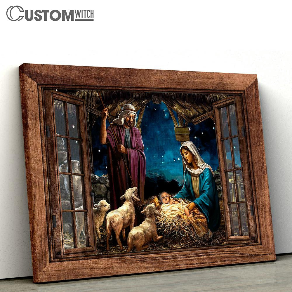 The Night Jesus Was Born Canvas Art - Bible Verse Wall Art - Wall Decor Christian