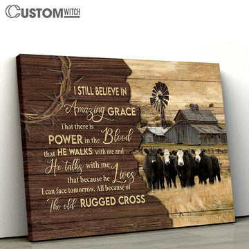 The Old Rugged Cross Aberdeen Angus Canvas Wall Art - Bible Verse Canvas - Religious Prints