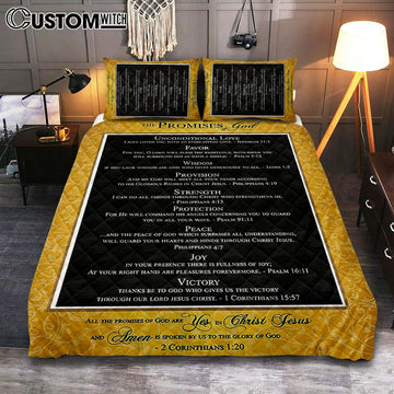 The Promises Of God Quilt Bedding Set Bedroom - 2 Corinthians 1 20 - Christian Quilt Bedding Set Bedroom Decor