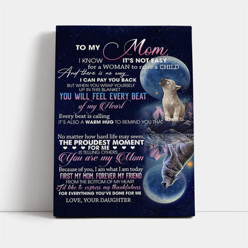 The Proundest Moment For Me Canvas, Mother&#39;s Day Canvas Art, Gift For Mom, Birthday Gift, Mother&#39;s Day Wall Art