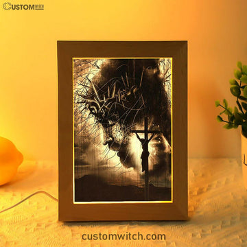 The Sacrifice Of Jesus Christ Frame Lamp Print - Inspirational Frame Lamp Art - Christian Art Home Decor