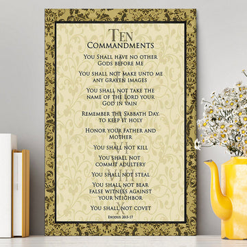 The Ten Commandments Canvas Wall Art - Girls Wall Decor Kids Bedroom Decor Kids Wall Art