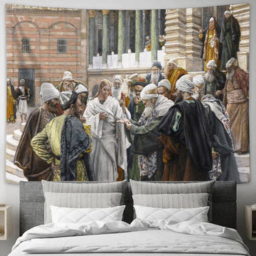 The Tribute Money Tapestry Art - Christian Wall Art Decor