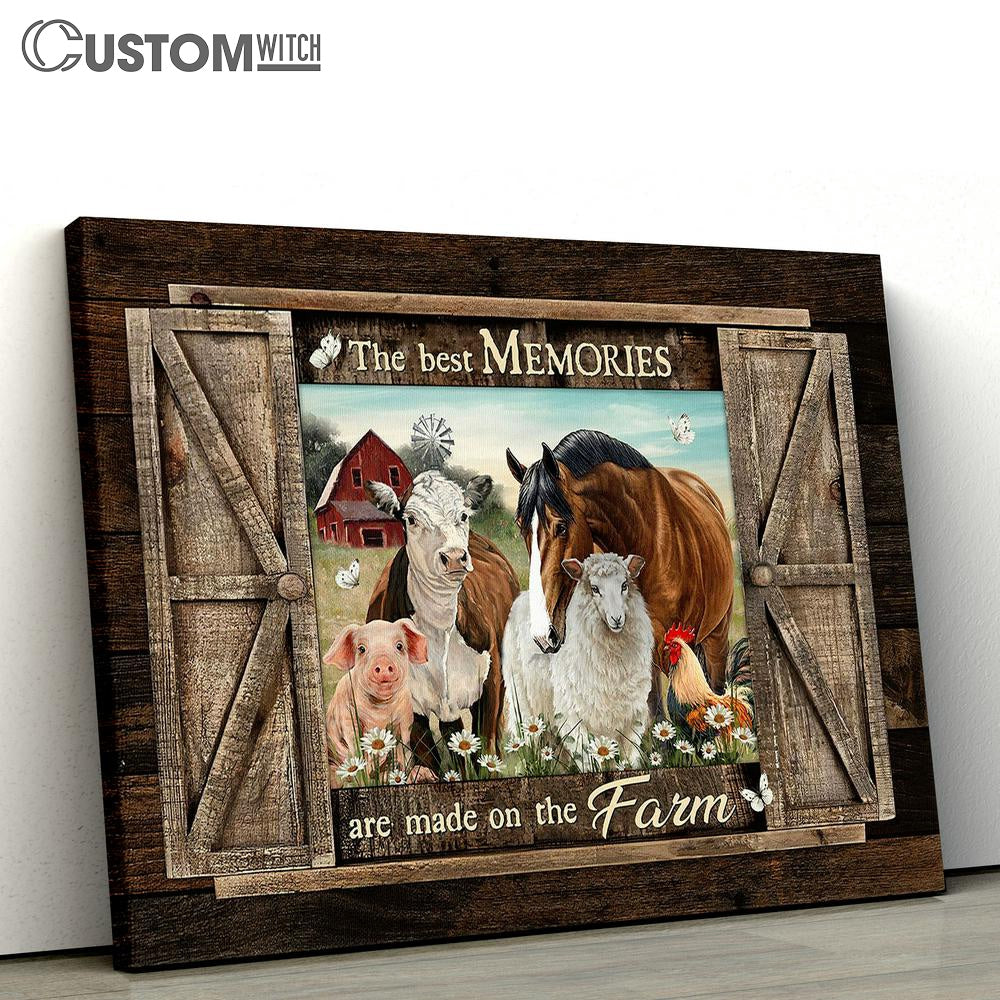 The best memories are made on the farm Canvas Wall Art - Bible Verse Canvas - Religious Prints