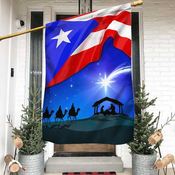 Three Kings Three Wise Men Nativity of Jesus Puerto Rico Flag, Outdoor House Flags, Christian Flag, Scripture Flag, Garden Banner