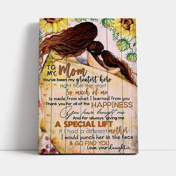 To My Mom Canvas Mother S Day Gifts Mom Canvas, Mother's Day Canvas Art, Gift For Mom, Birthday Gift, Mother's Day Wall Art