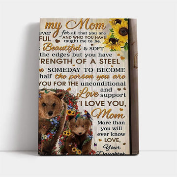 To My Mom I Am Forever Grateful Mother's Day Canvas, Mother's Day Canvas Art, Gift For Mom, Birthday Gift, Mother's Day Wall Art