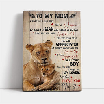 To My Mom Lion Son Mother's Day Gift Canvas, Mother's Day Canvas Art, Gift For Mom, Birthday Gift, Mother's Day Wall Art