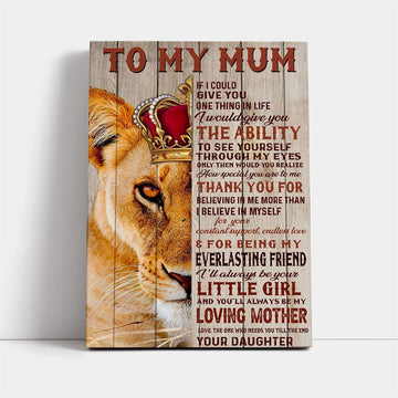 To My Mum Lion Canvas Canvas, Mother's Day Canvas Art, Gift For Mom, Birthday Gift, Mother's Day Wall Art