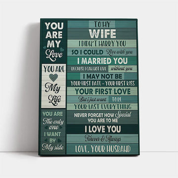 To My Wife You Are My Love Canvas, Mother's Day Canvas Art, Gift For Mom, Birthday Gift, Mother's Day Wall Art