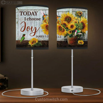Today I Choose Joy - Sunflower Table Lamp Gift - Christian Bedroom Decor