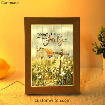 Today I Choose Joy Dandelion Field Frame Lamp Print - Inspirational Frame Lamp Art - Christian Art Home Decor
