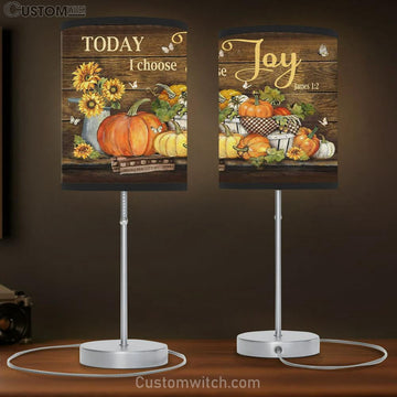 Today I Choose Joy James 12 Pumpkin Autumn Table Lamp Gift - Christian Bedroom Decor