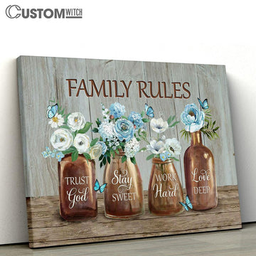 Trust God , Stay Sweet, Work Hard, Love Deep Wall Art Canvas - Christian Wall Art - Religious Art