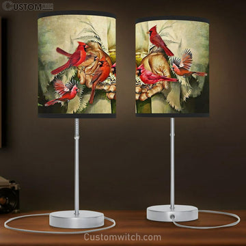 Two Hand And Red Cardinal Birds Table Lamp Gift - Bible Verse Lamp Gift - Christian Home Decor