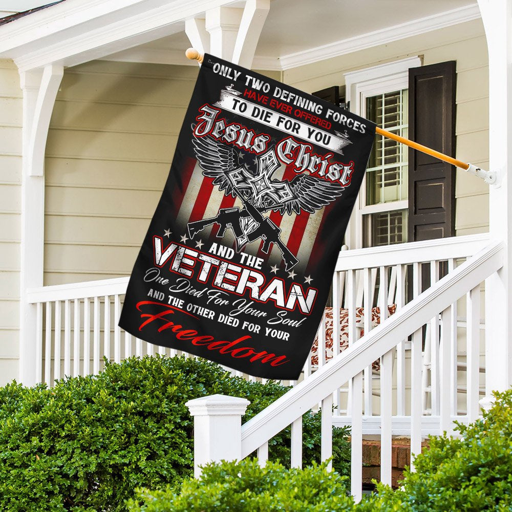 US Veteran Flag, Christian Jesus Veteran Flag, Veteran Garden Flags