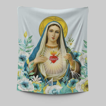 Virgin Mary Picture - Mary Mother Of God Tapestry Wall Art - Christian Tapestries Wall Art Decor