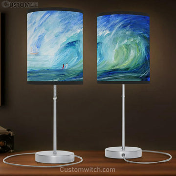 Walking On Water Table Lamp Prints - Christian Lamp Gift - Christian Home Decor