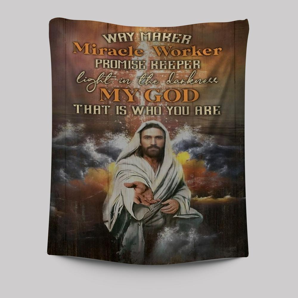 Walking With Jesus Stunning Storm Way Maker Miracle Worker Tapestry