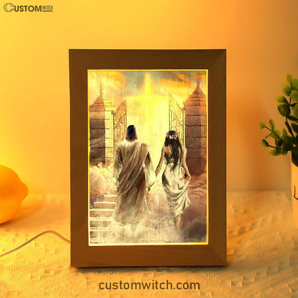 Walking With Jesus The Way To Heaven Frame Lamp Art - Christian Art - Bible Verse Art - Religious Home Decor