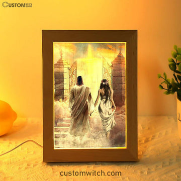 Walking With Jesus The Way To Heaven Frame Lamp Art - Christian Art - Bible Verse Art - Religious Home Decor