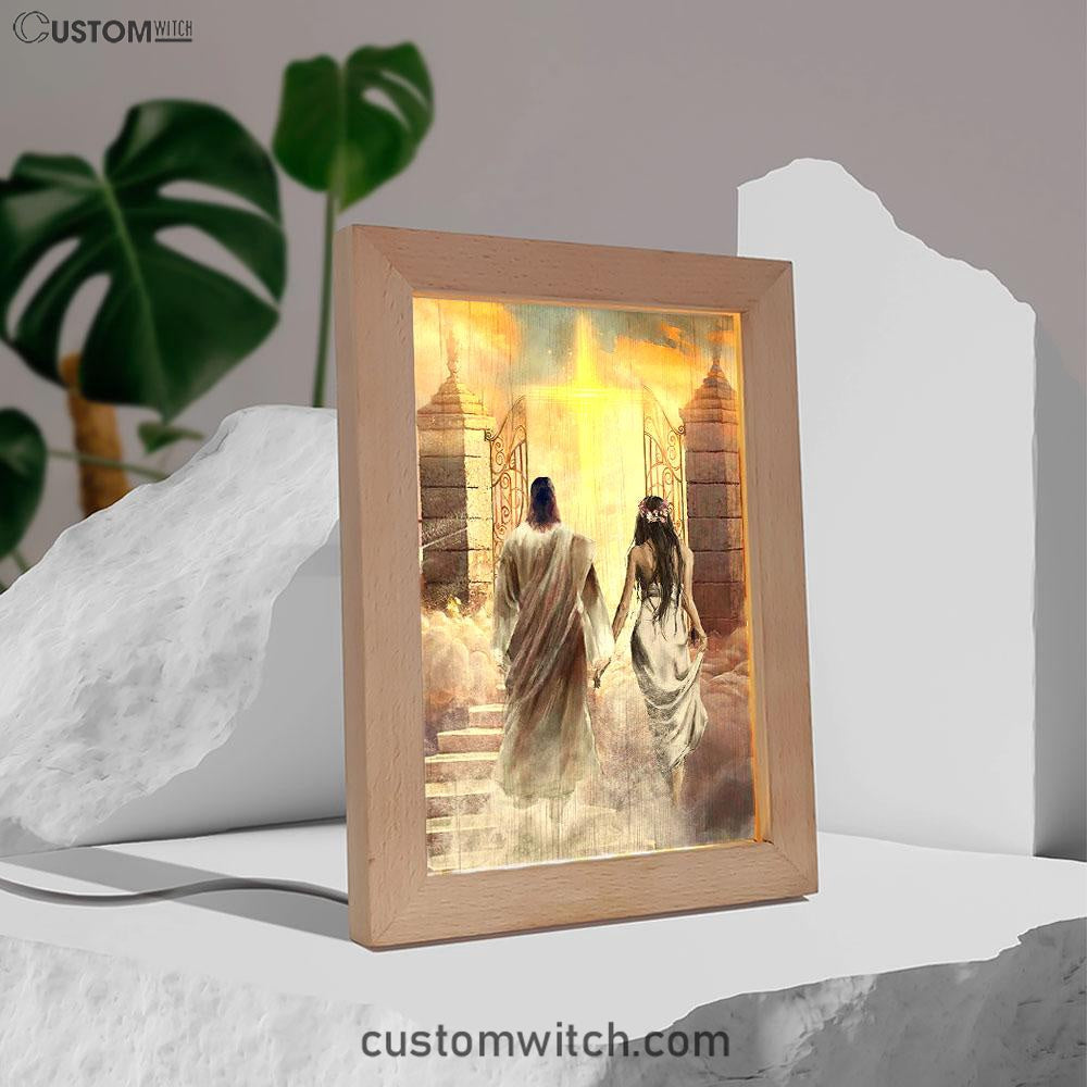 Walking With Jesus The Way To Heaven Frame Lamp Art - Christian Art - Bible Verse Art - Religious Home Decor