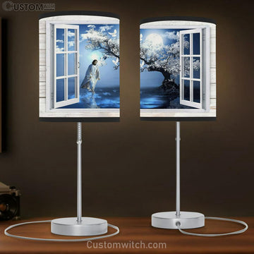 Walking With Jesus Lamp Gift Table Lamp - Christian Lamp Gift - Religious Art