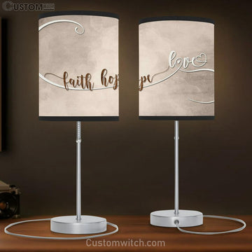 Lamp Gift Faith Hope Love Lamp Gift Table Lamp - Christian Lamp Gift Decor - Scripture Table Lamp Prints
