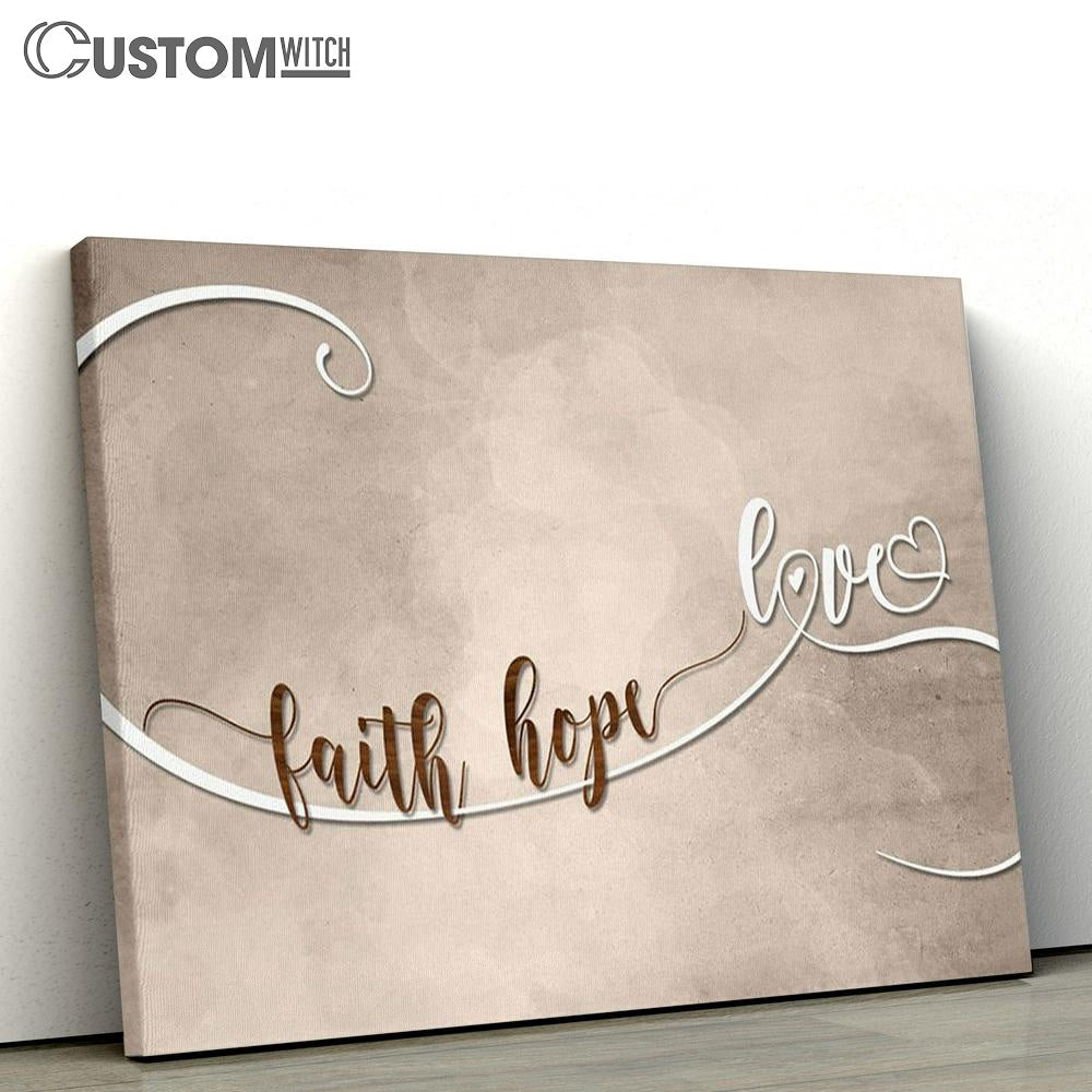 Wall Art Faith Hope Love Wall Art Canvas - Christian Wall Art Decor - Scripture Canvas Prints