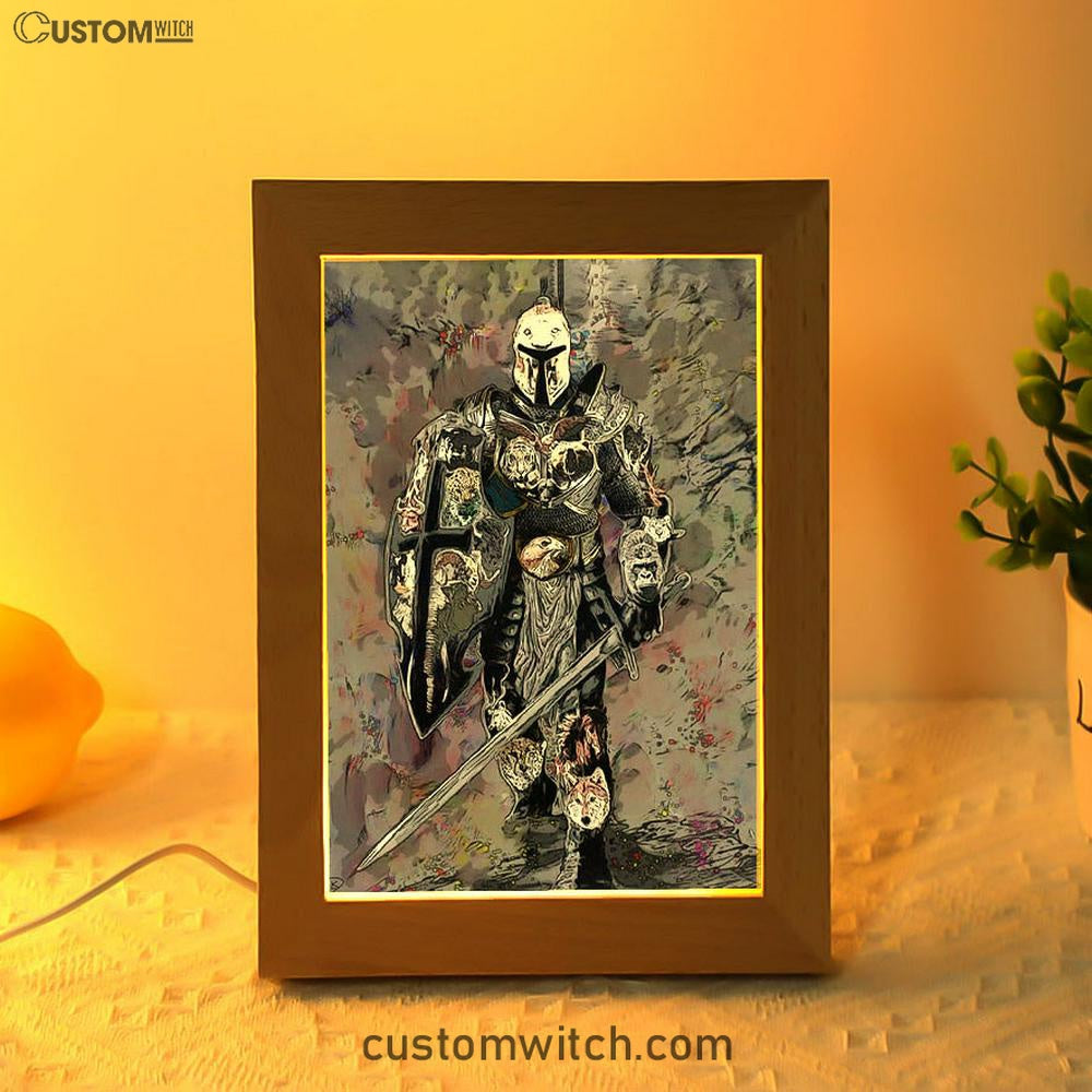 Warrior Armor Of God Frame Lamp Art - Christian Home Decor - Religious Art