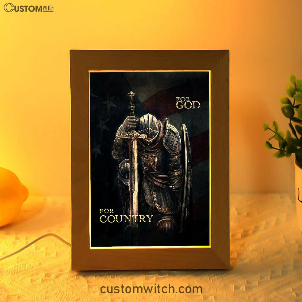 Warrior For God For Country Frame Lamp Art - Christian Warrior Frame Lamp Prints