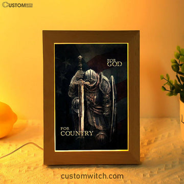 Warrior For God For Country Frame Lamp Art - Christian Warrior Frame Lamp Prints