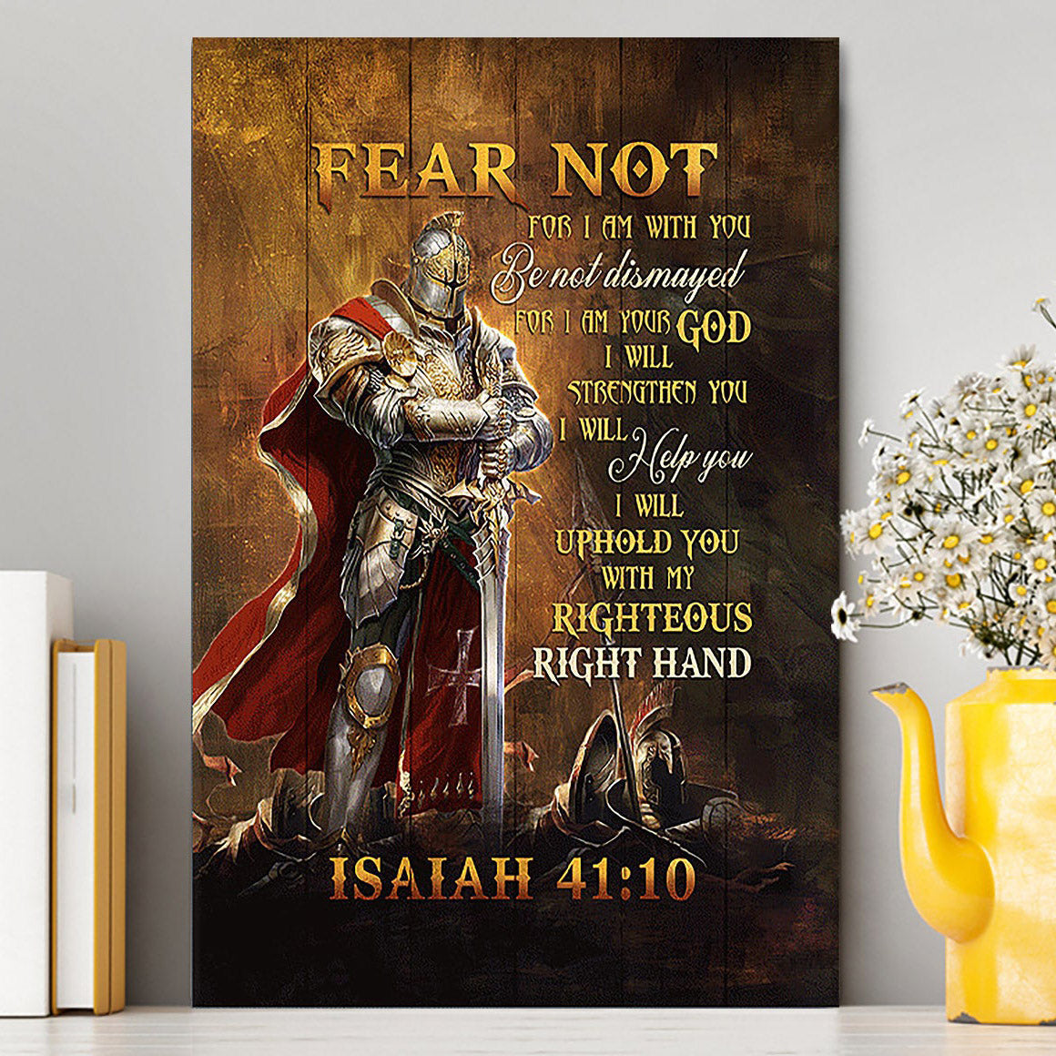 Warrior Jesus Fear Not For I Am With You Canvas Wall Art - Christian Canvas Prints - Bible Verse Canvas Art