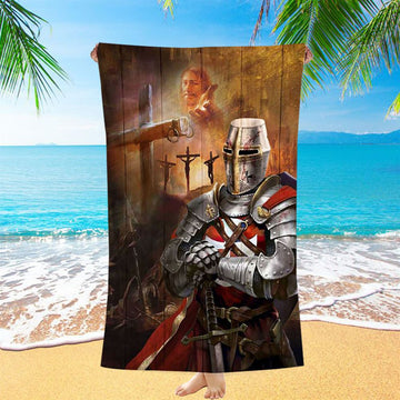 Warrior Jesus On The Cross Jesus Calls Beach Towel - Inspirational Beach Towel - Christian Beach Towel