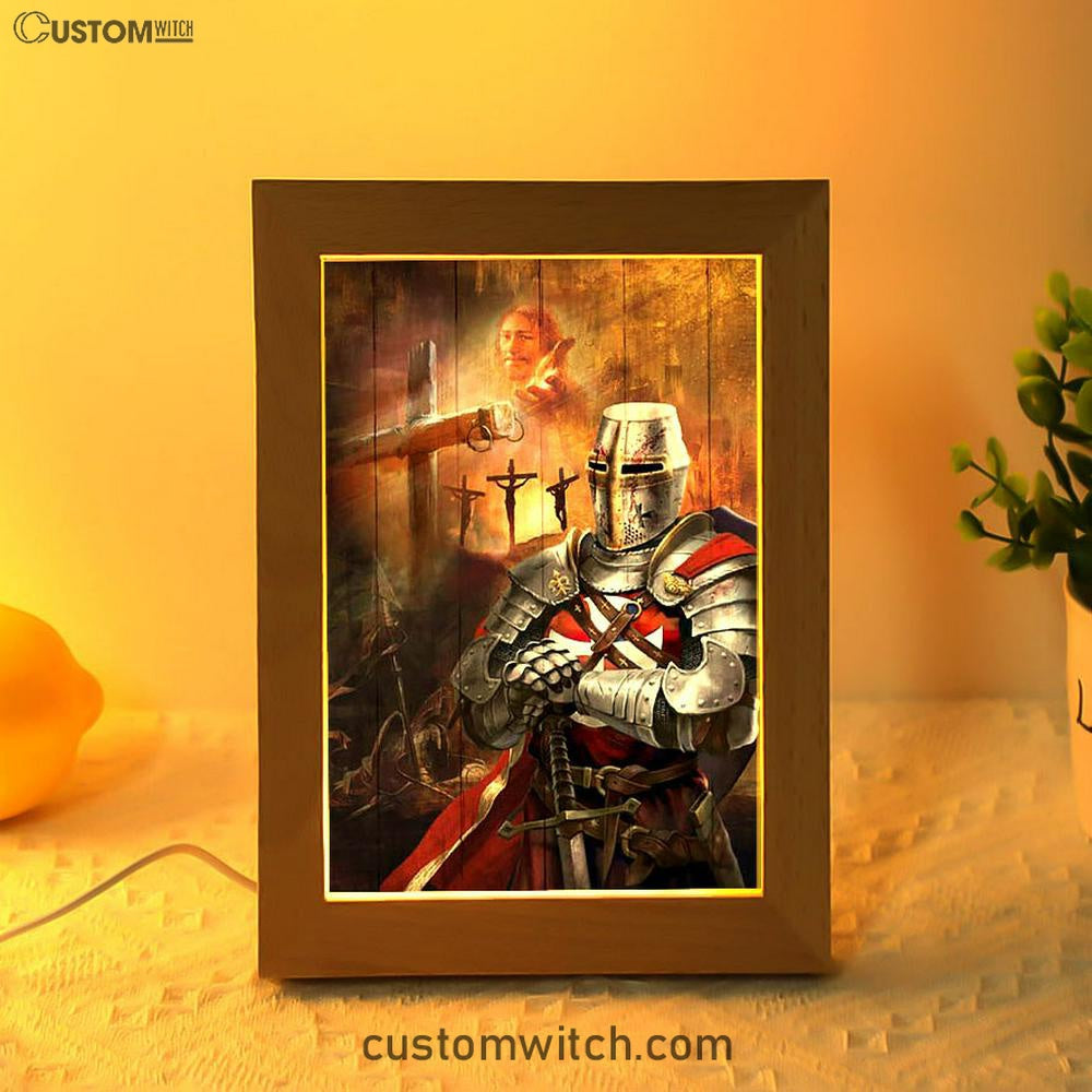 Warrior Jesus On The Cross Jesus Calls Frame Lamp Print - Inspirational Frame Lamp Art - Christian Art Home Decor