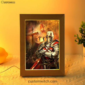 Warrior Jesus On The Cross Jesus Calls Frame Lamp Print - Inspirational Frame Lamp Art - Christian Art Home Decor