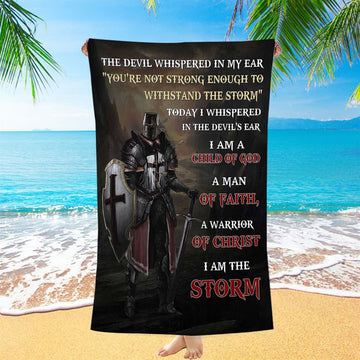 Warrior Of God I Am The Storm Beach Towel - Christian Art - Bible Verse Beach Towel - Religious Beach Towel
