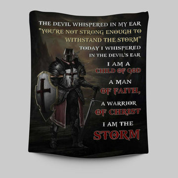 Warrior Of God I Am The Storm Tapestry Art - Christian Art - Bible Verse Wall Art - Religious Home Decor