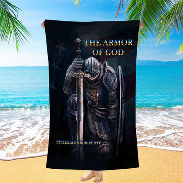 Warrior The Armor Of God Beach Towel - Jesus Beach Towel - Christian Beach Towel Decor