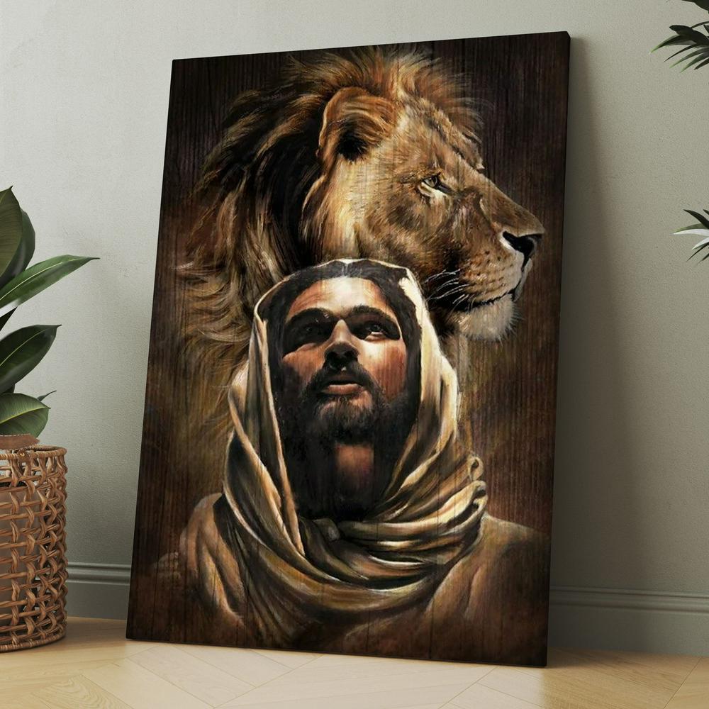 Watercolor Jesus, Amazing Lion, King Of Kings Canvas, Christmas Gift for Christian