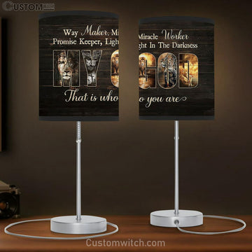 Way Maker Miracle Worker Table Lamp - Jesus Lion Of Judah Lamp Of God Table Lamp Art - Christian Lamp Gift Decor - Bible Verse Table Lamp