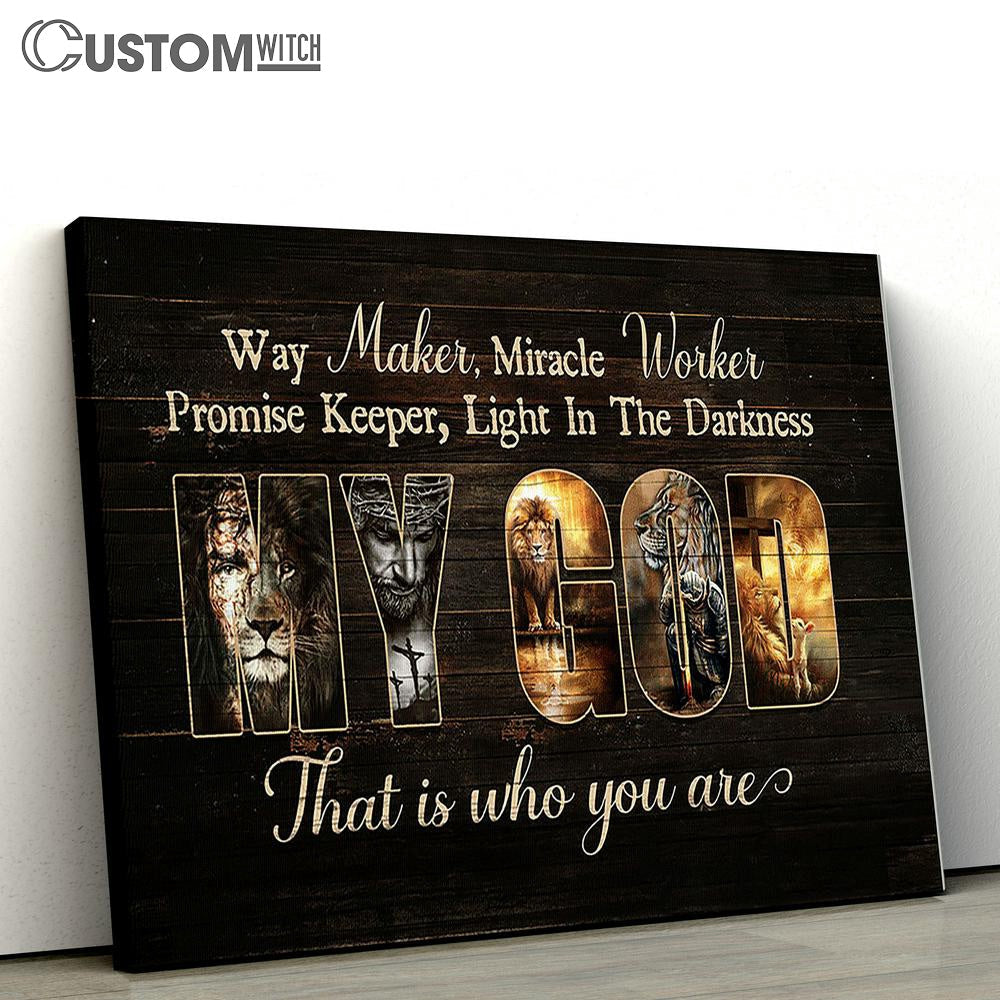 Way Maker Miracle Worker Canvas - Jesus Lion Of Judah Lamb Of God Canvas Art - Christian Wall Art Decor - Bible Verse Canvas