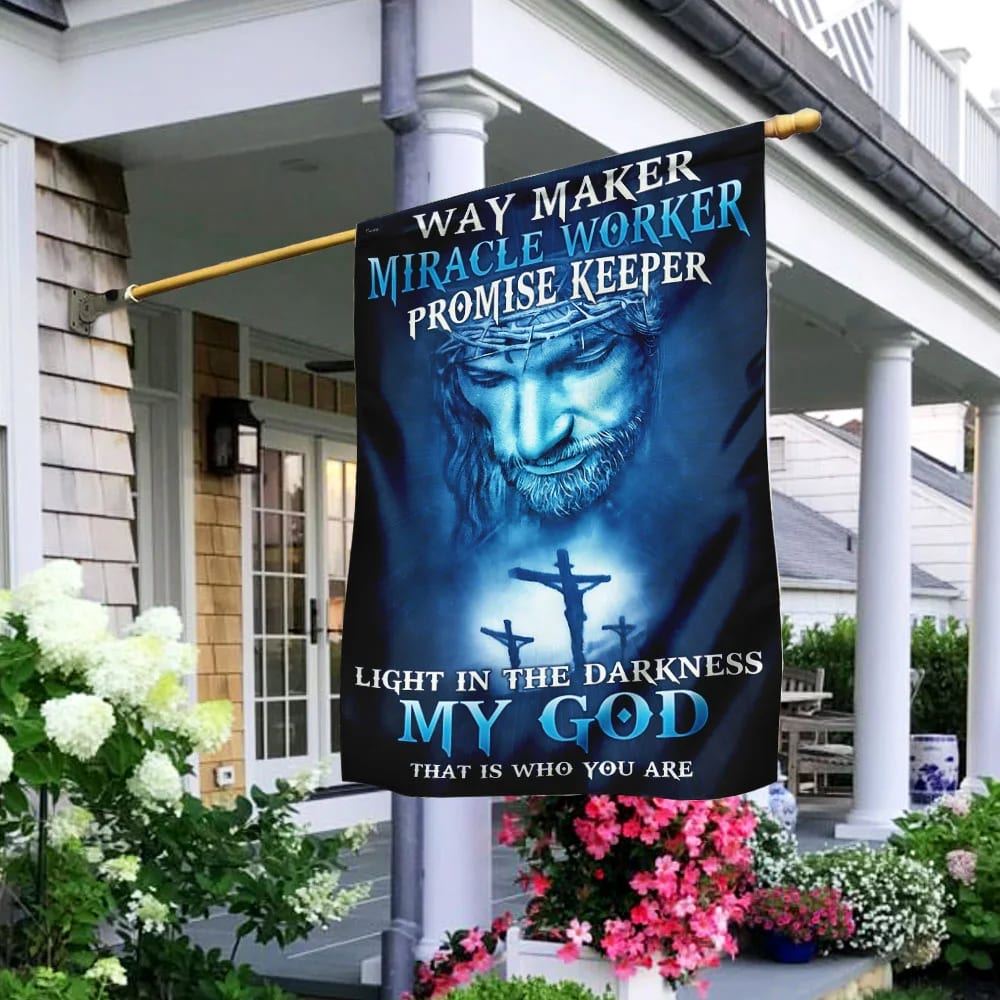Way Maker Miracle Worker My God That Is Who You Are Jesus House Flags, Christian Flag, Scripture Flag, Garden Banner