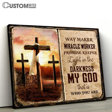 Way Maker Miracle Worker Promise Keeper Cross Large Canvas - Christian Canvas Prints - Religious Canvas Art