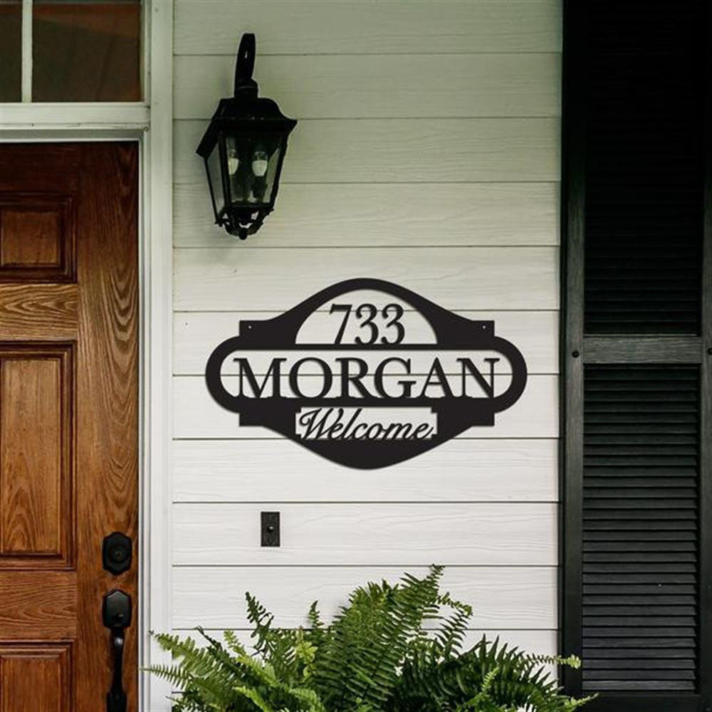 Welcome Address Metal Sign, Cut Metal Sign, Metal House Sign, Wall Metal Sign, Home Decor Sign, Anniversary Gift, Wall Decoration Art