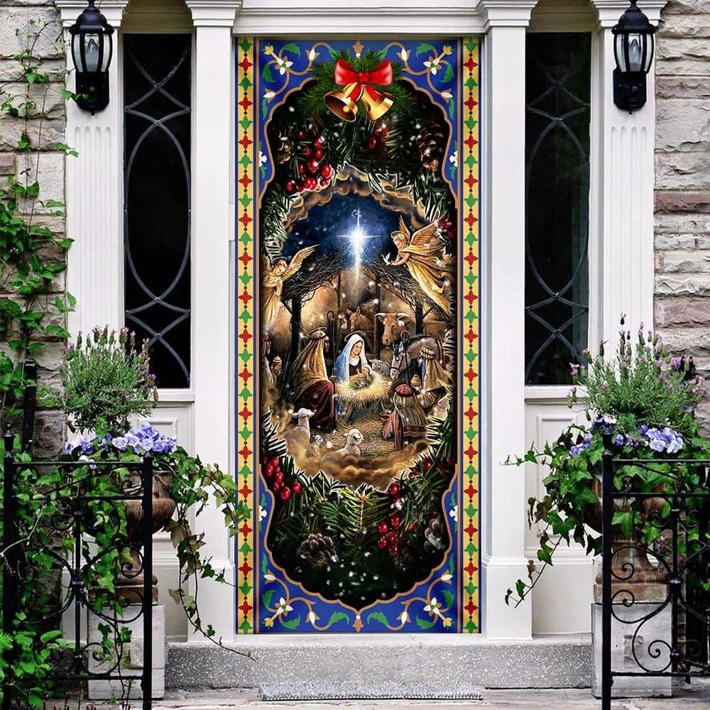 When He Born To Jesus Lover Door Cover, Jesus Christ Door Cover, Christian Door Decor, Door Christian Church, Christian Door Plaques